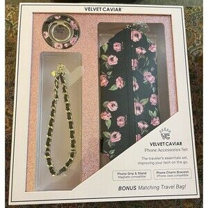 VELVET CAVIAR Phone Accessories Set - Pink Rise Floral